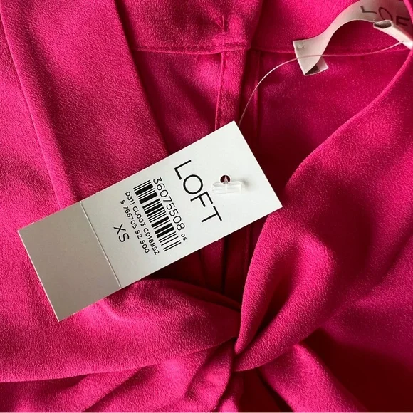 NWT Loft High Neck Twist Bubble Sleeve Blouse - XS - Picture 7 of 8